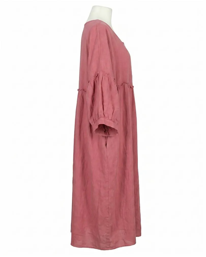 Leinenkleid mit R�schen in  rosenholz von Puro Lino (Bild 2)