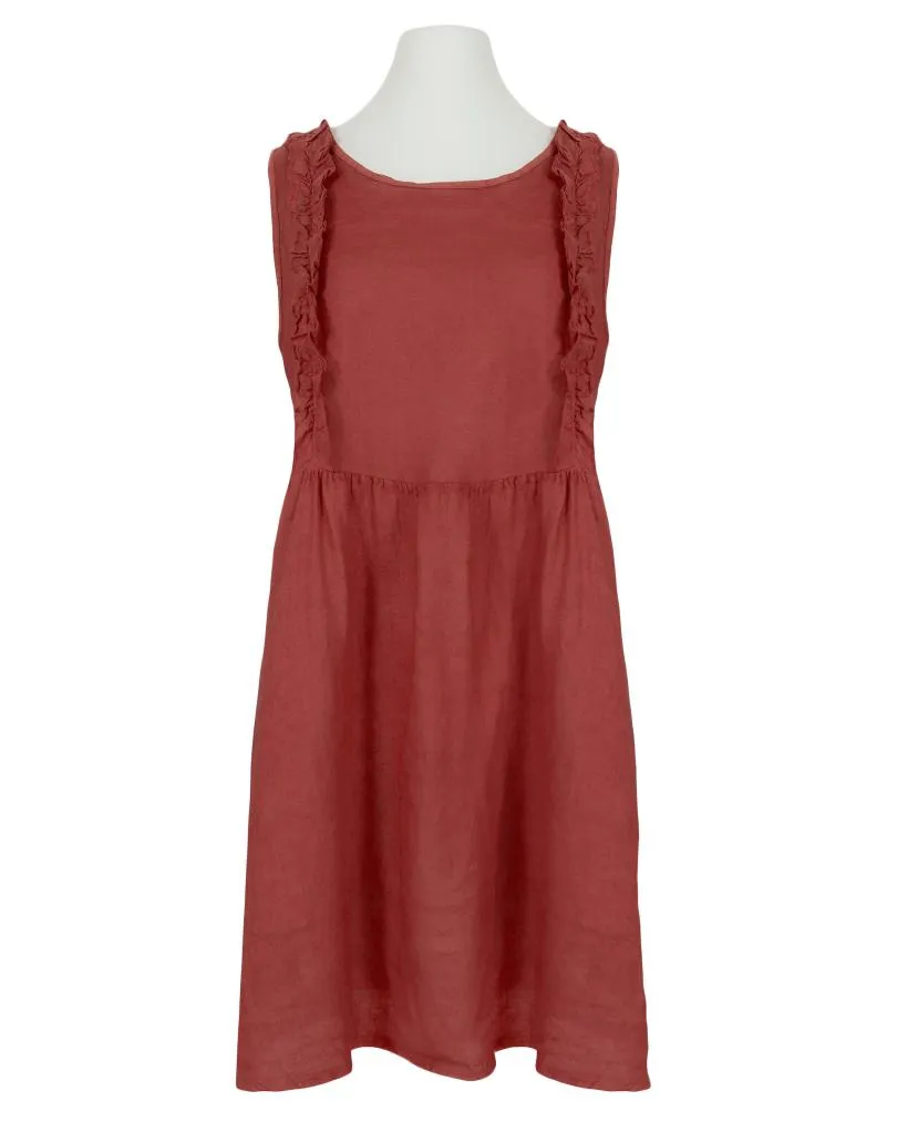 Leinenkleid mit R�schen in  rot von Made in Italy (Bild 1)