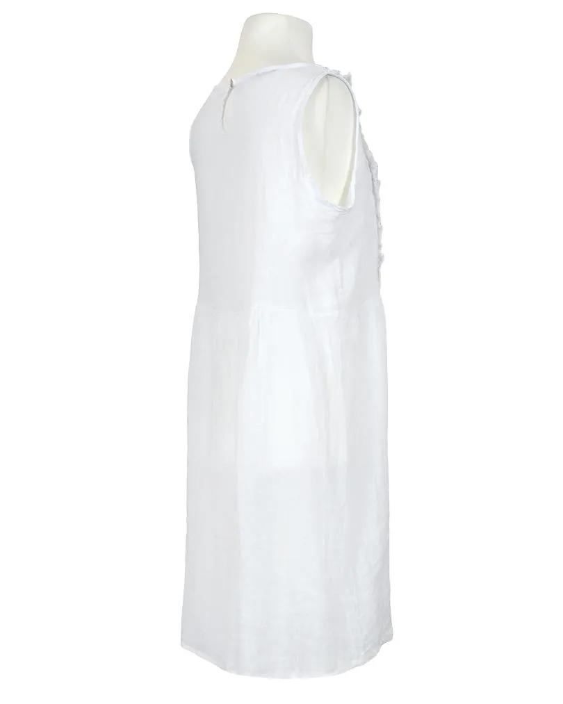Leinenkleid mit R�schen in  wei� von Made in Italy (Bild 2)