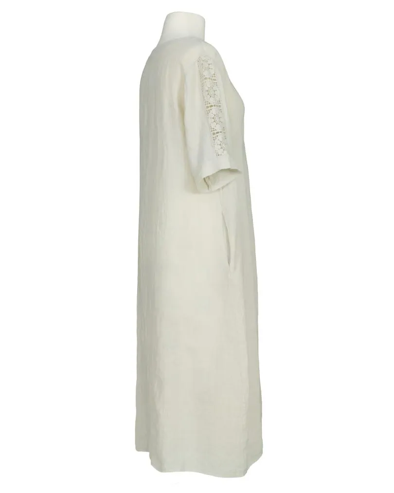 Leinenkleid mit Spitze in  beige von Puro Lino (Bild 2)