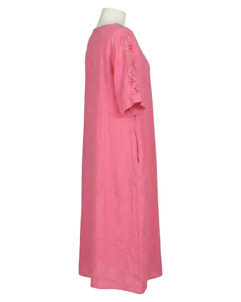 Leinenkleid mit Spitze in  koralle von Puro Lino (Bild 2)