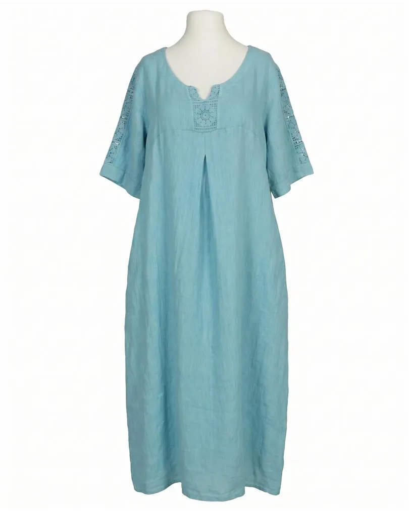 Leinenkleid mit Spitze in  mint von Puro Lino (Bild 1)
