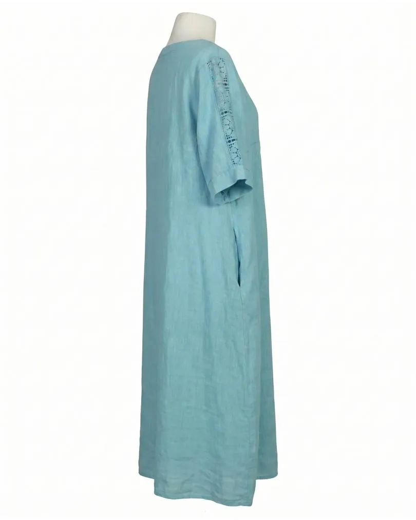 Leinenkleid mit Spitze in  mint von Puro Lino (Bild 2)