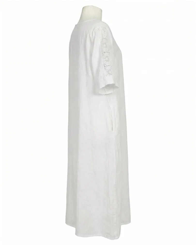 Leinenkleid mit Spitze in  wei� von Puro Lino (Bild 2)