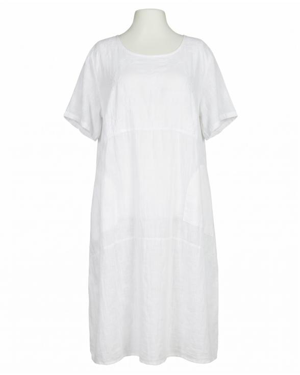 Leinenkleid mit Stickerei in wei� von Puro Lino