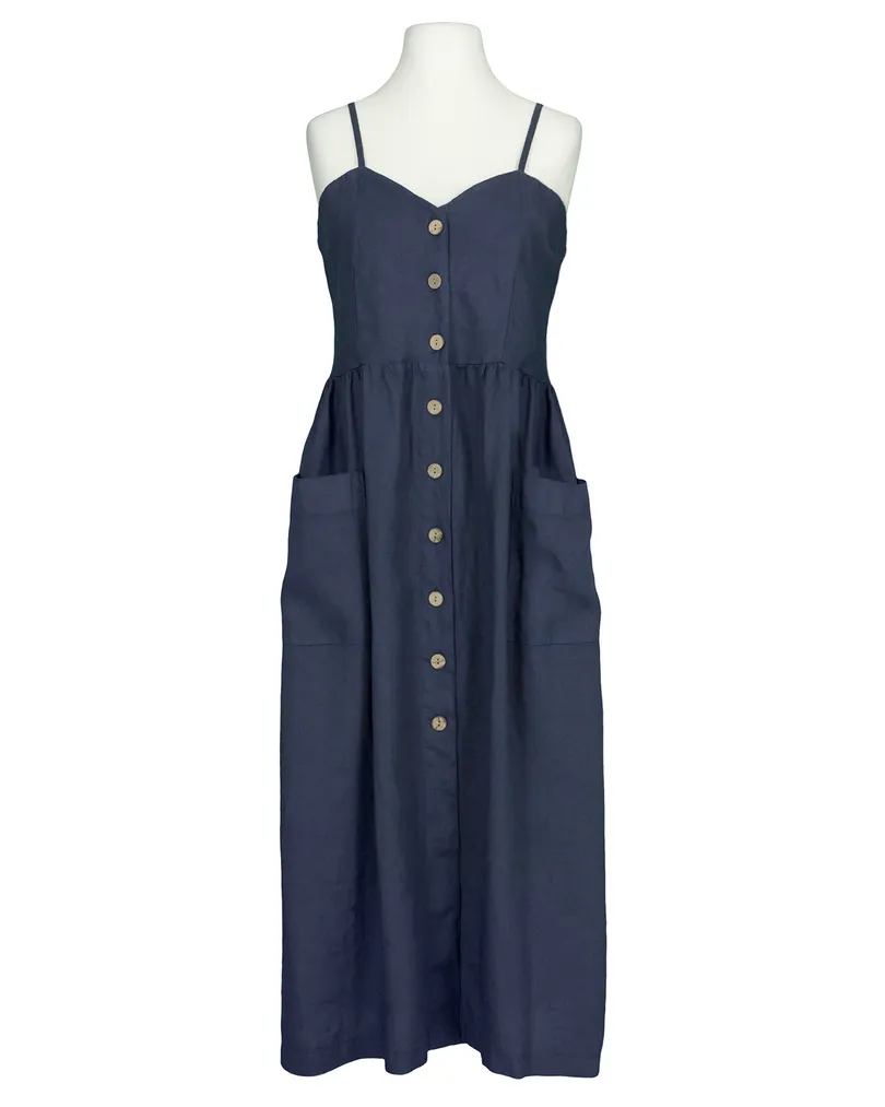 Leinenkleid mit Taschen in  blau von Puro Lino (Bild 1)
