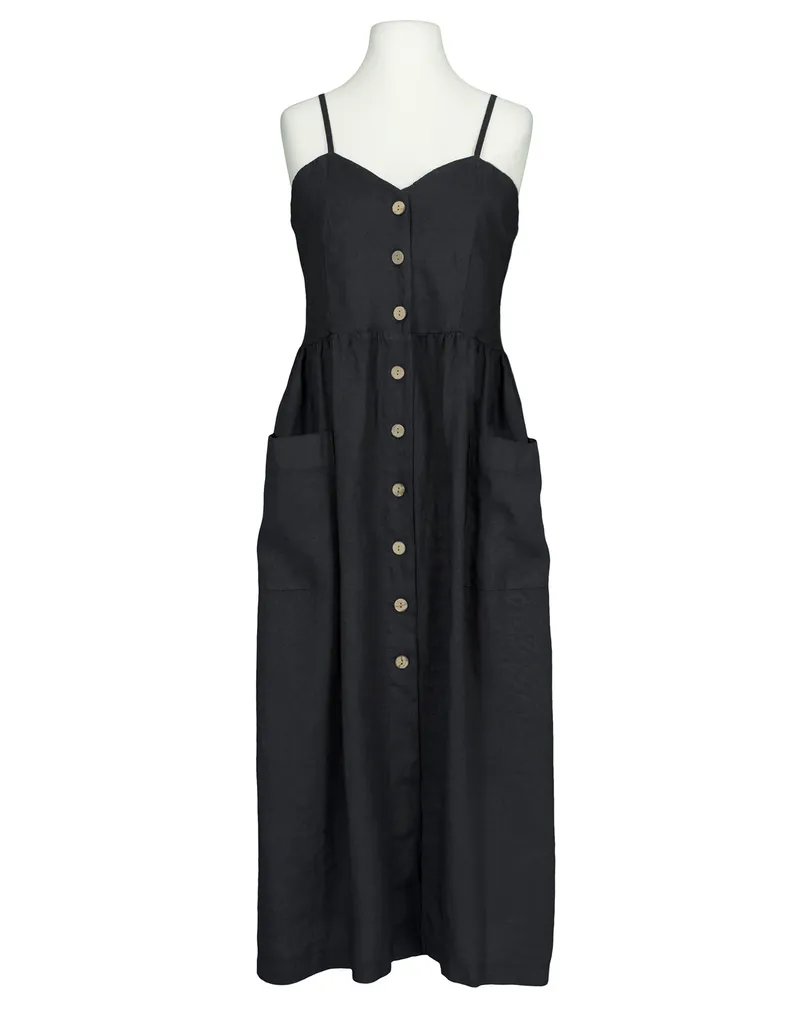 Leinenkleid mit Taschen in  schwarz von Puro Lino (Bild 1)