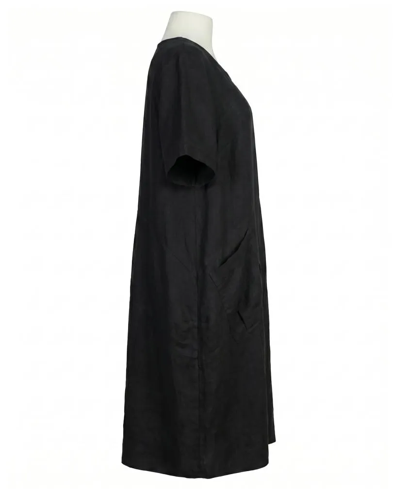 Leinenkleid mit Taschen in  schwarz von Puro Lino (Bild 2)