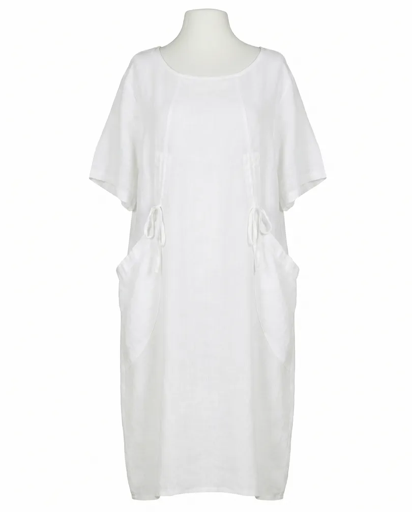 Leinenkleid mit Taschen in  wei� von Puro Lino (Bild 1)