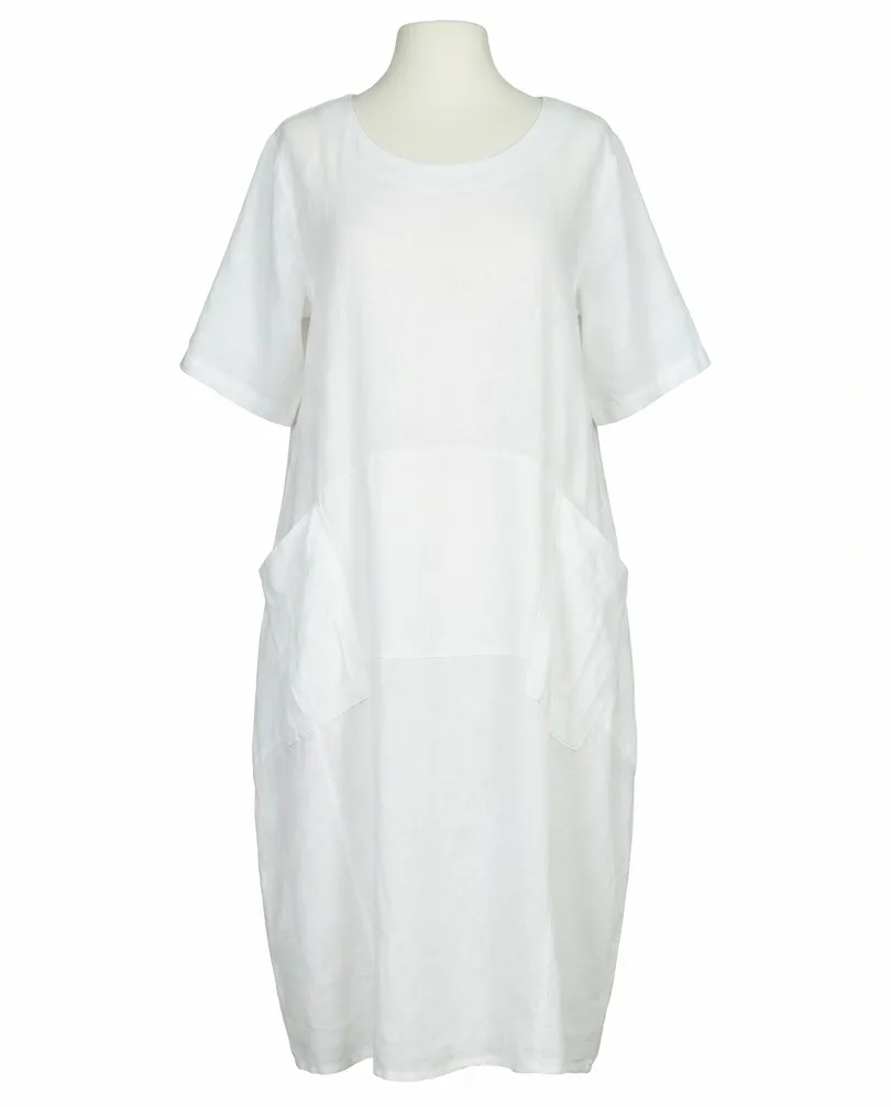 Leinenkleid mit Taschen in  wei� von Puro Lino (Bild 1)