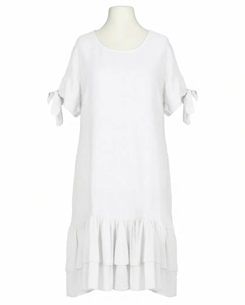 Leinenkleid mit Volant in  wei� von Made in Italy (Bild 1)