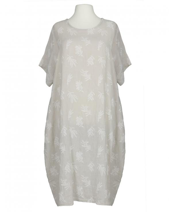 Leinenkleid Print in beige von Made in Italy