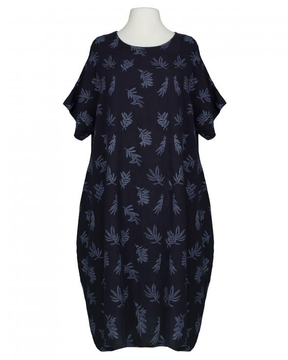 Leinenkleid Print in blau von Made in Italy