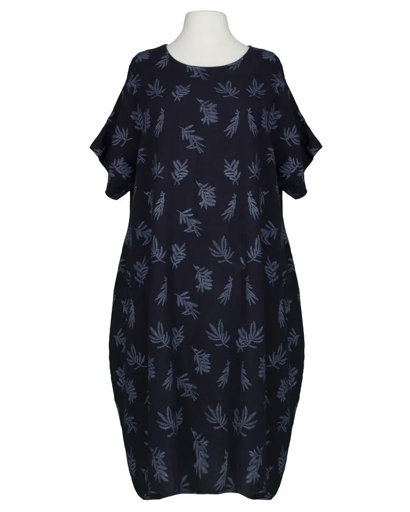 Leinenkleid Print in  blau von Puro Lino (Bild 1)