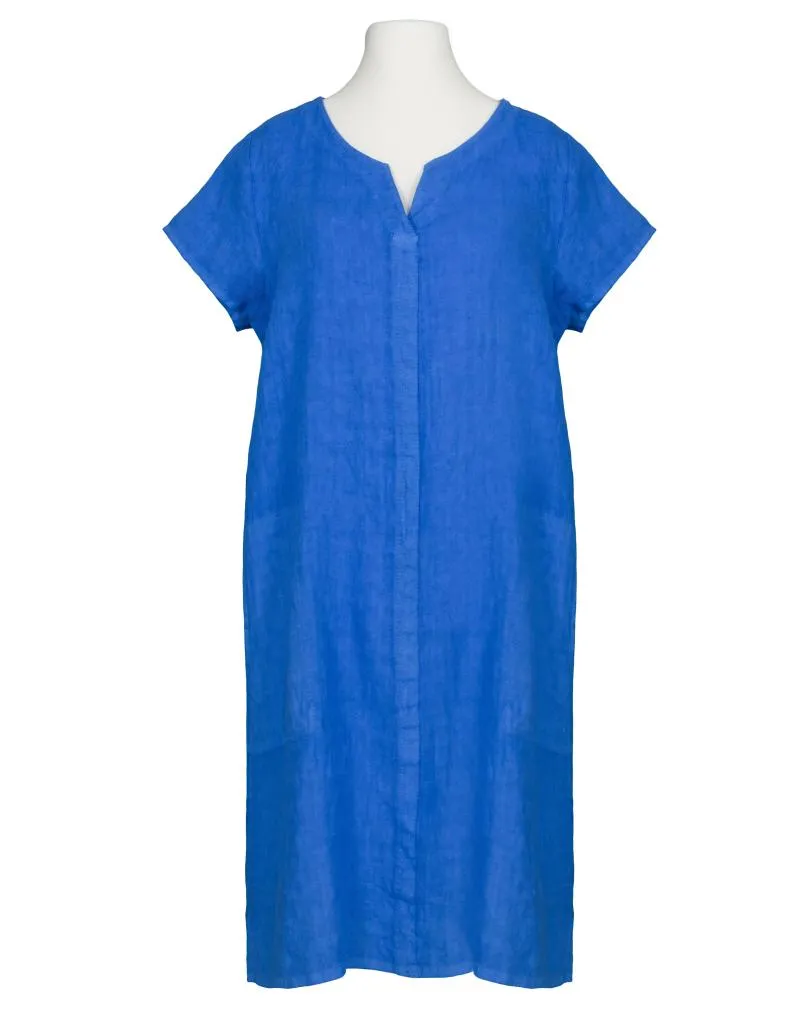 Leinenkleid Schlitzausschnitt in  royalblau von Puro Lino (Bild 1)