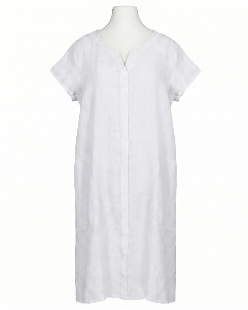 Leinenkleid Schlitzausschnitt in  wei� von Puro Lino (Bild 1)