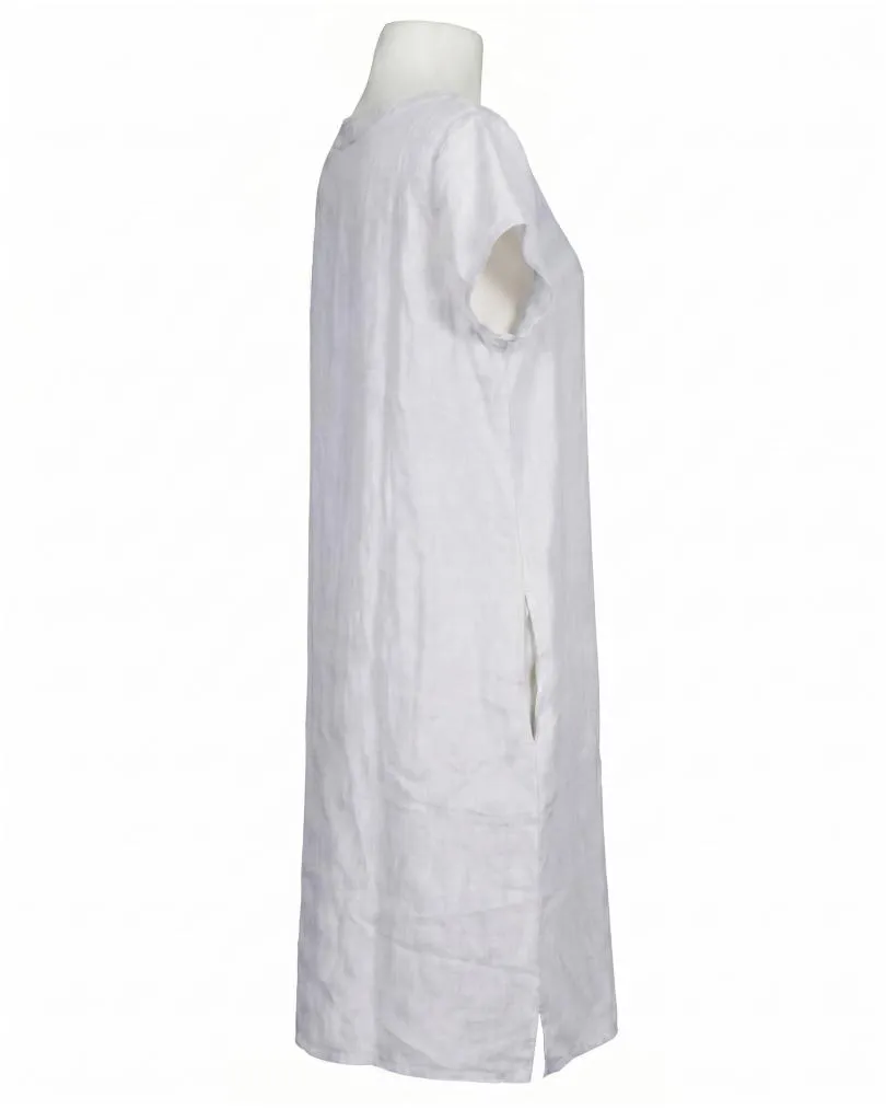 Leinenkleid Schlitzausschnitt in  wei� von Puro Lino (Bild 2)