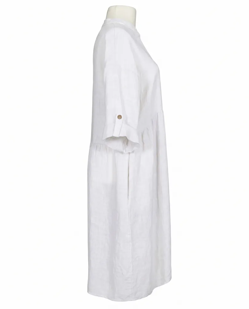 Leinenkleid Stehkragen in  wei� von Puro Lino (Bild 2)