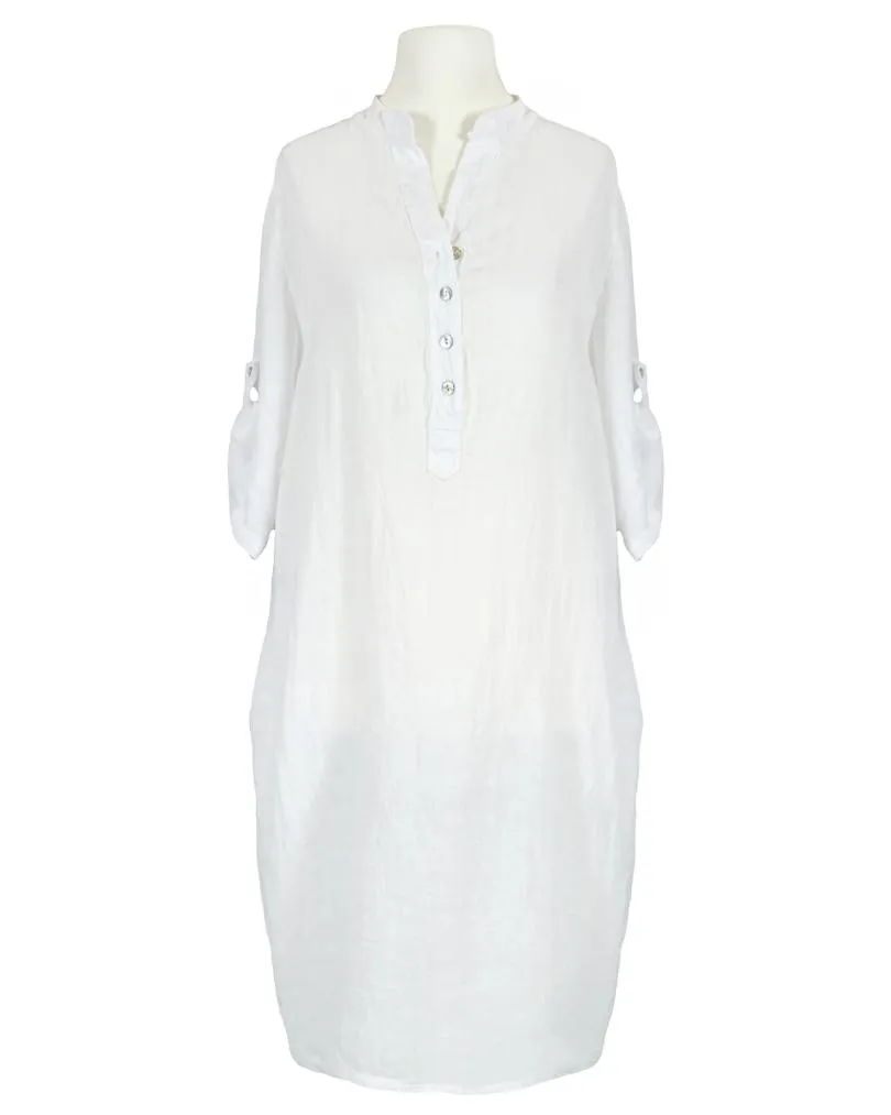 Leinenkleid Stehkragen in  wei� von Nana Ricci (Bild 1)