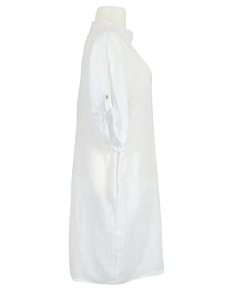 Leinenkleid Stehkragen in  wei� von Nana Ricci (Bild 2)