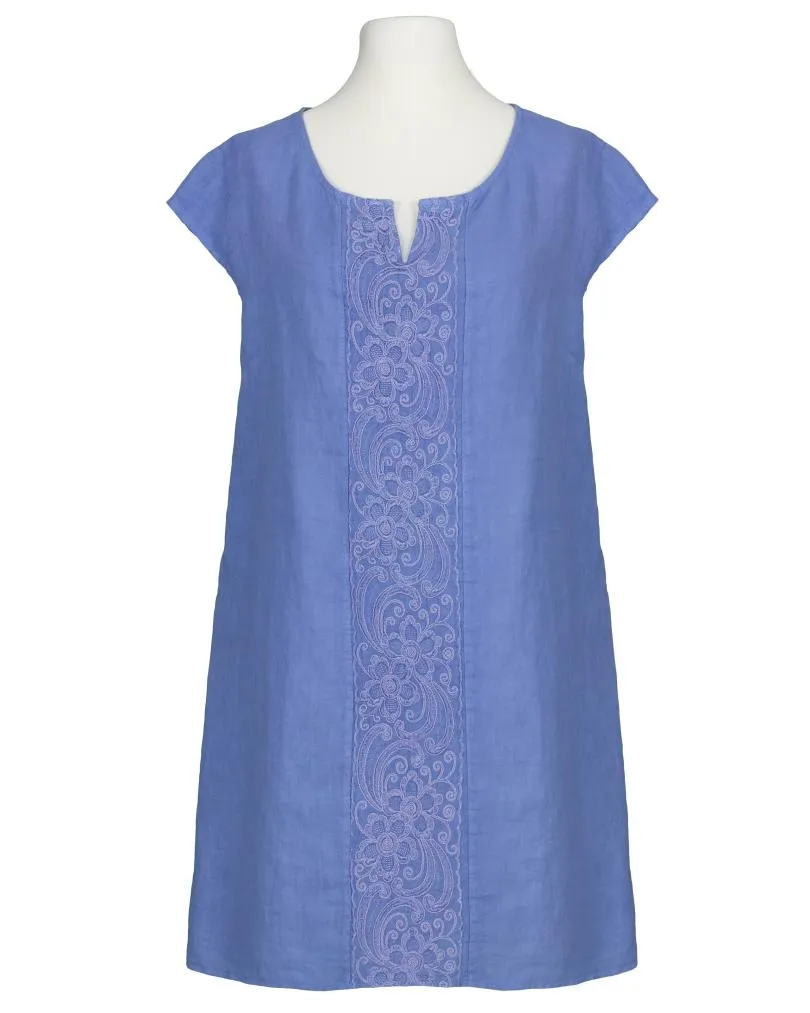 Leinenkleid Stickerei in  blau von Puro Lino (Bild 1)