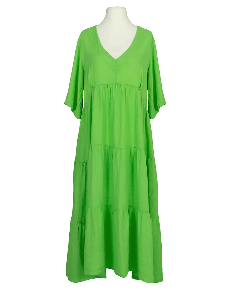 Leinenkleid V-Ausschnitt in  gr�n von Puro Lino (Bild 1)