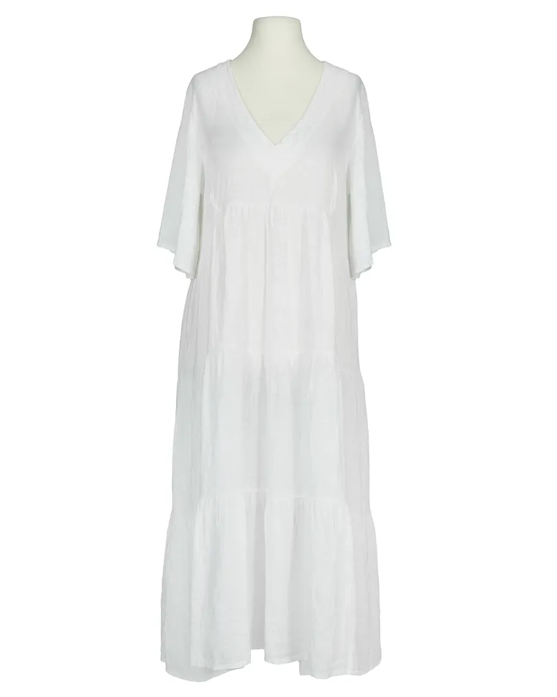 Leinenkleid V-Ausschnitt in  wei� von Puro Lino (Bild 1)