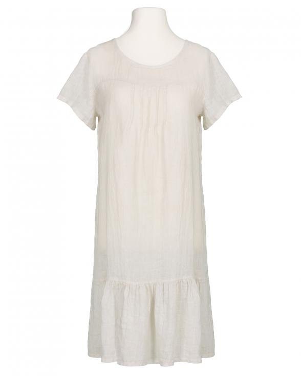 Leinenkleid Volant in beige von Puro Lino