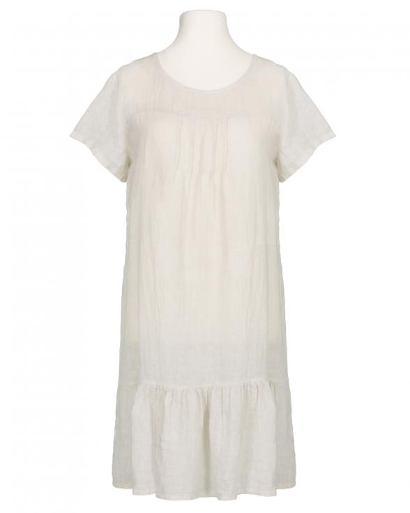 Leinenkleid Volant in beige von Puro Lino