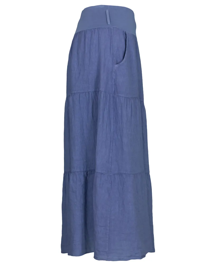 Leinenrock Stufenoptik in  blau von Made in Italy (Bild 2)