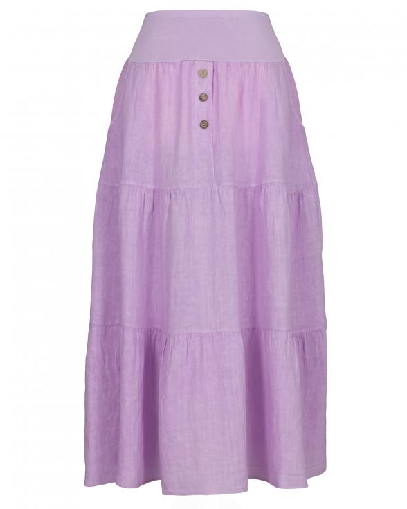 Leinenrock Stufenoptik in lila von Made in Italy