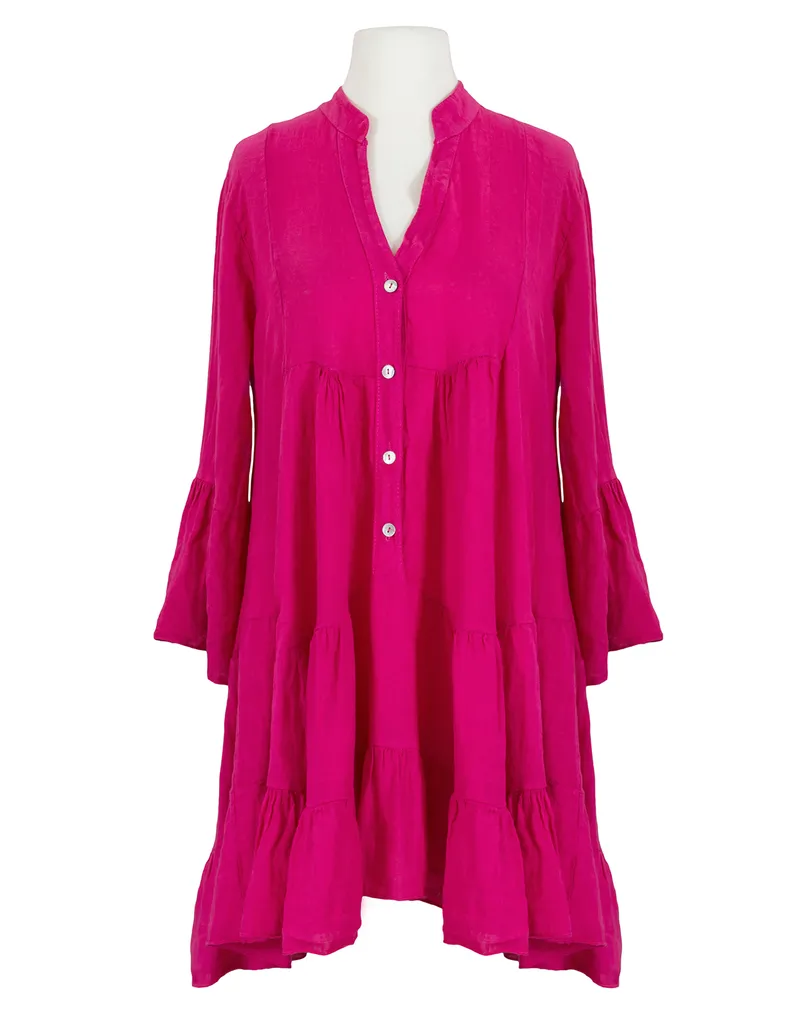 Leinentunika A-Linie in  fuchsia von H. Trend (Bild 1)
