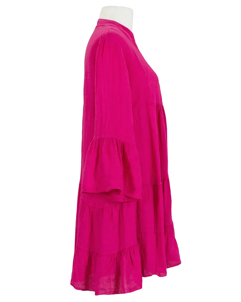Leinentunika A-Linie in  fuchsia von H. Trend (Bild 2)