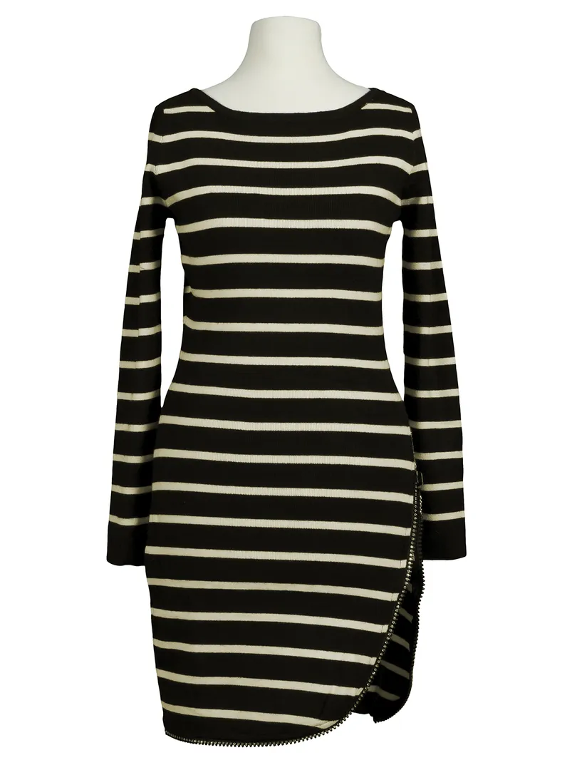 Long Pullover Streifen in  schwarz von Miss Kiss (Bild 1)