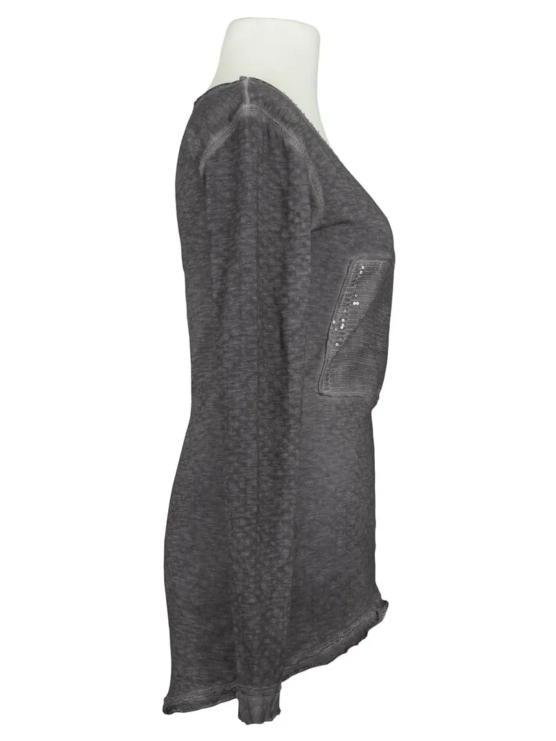 Long Shirt mit Pailletten in  grau von Calzonie Italy (Bild 2)