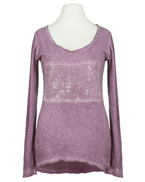 Long Shirt mit Pailletten in  lila von Calzonie Italy (Bild 1)