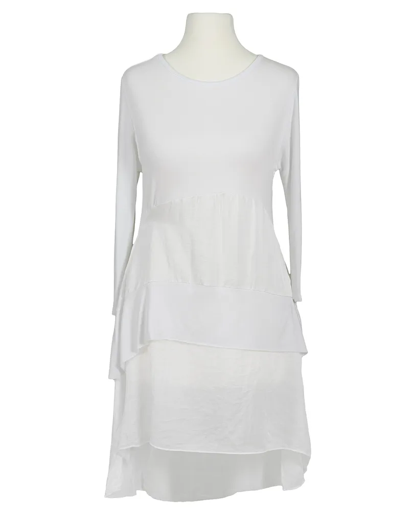 Long Shirt mit Satin in wei� von fashion made in italy