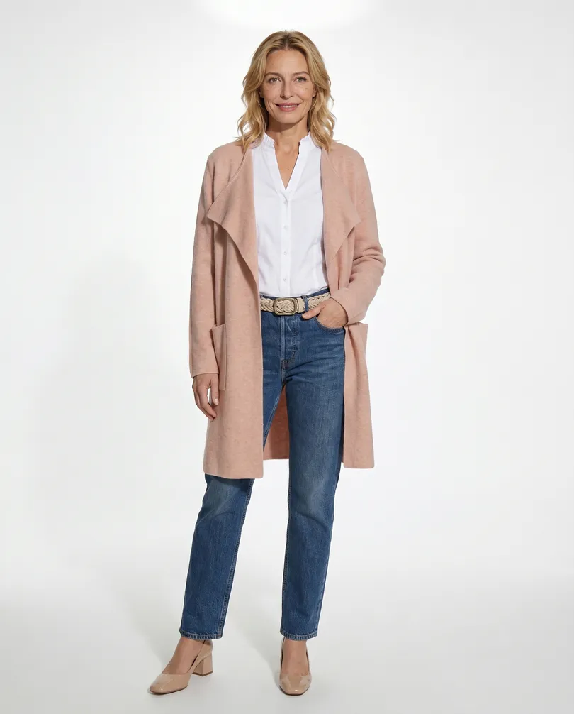 Long Strickh�lle in  rosa von Spaziodonna (Bild 3)