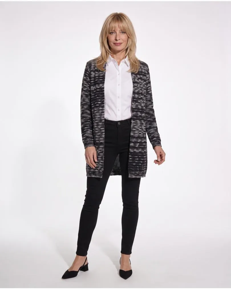 Long Strickjacke in  schwarz von Spaziodonna (Bild 3)