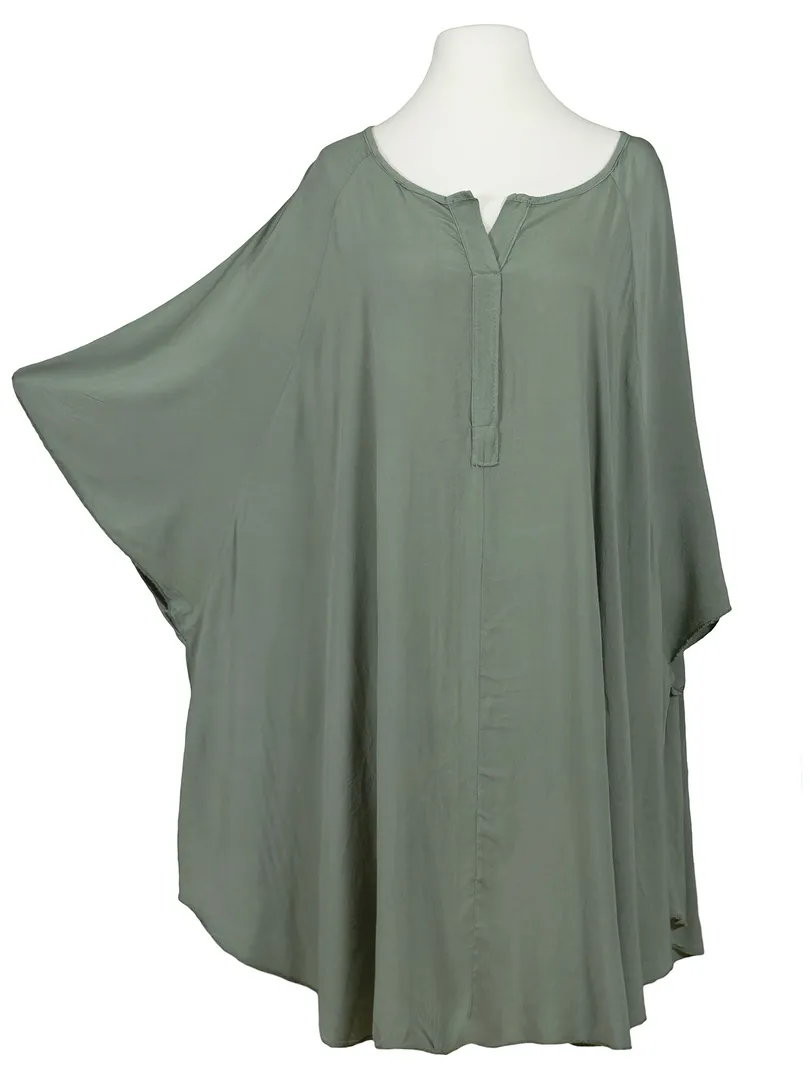 Long Tunika Viskose in  khaki von Spaziodonna (Bild 2)