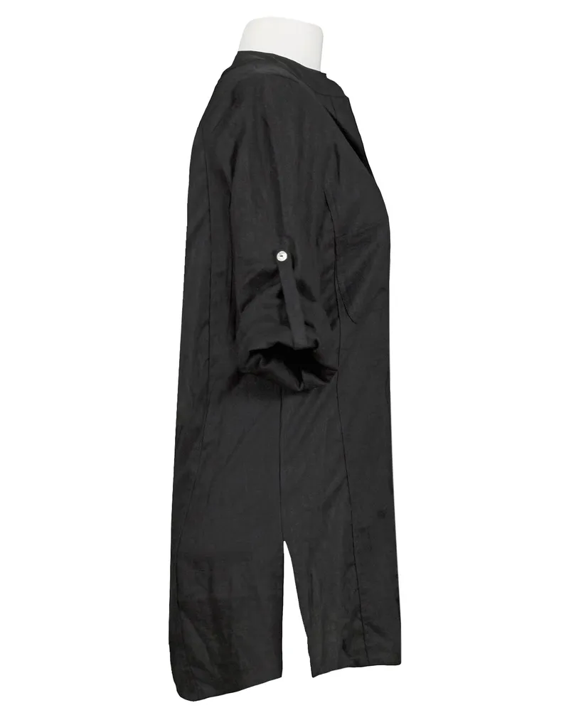 Longbluse Stehkragen Leinen in  schwarz von RESTART (Bild 2)