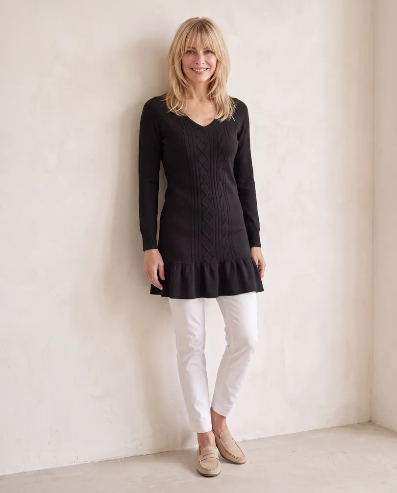 Longpullover mit Cashmere in  schwarz von fashion made in italy (Bild 5)