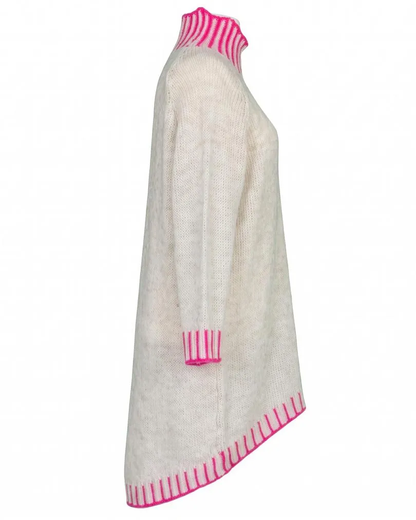 Longpullover mit Kontrastdetails in  beige von Made in Italy (Bild 2)