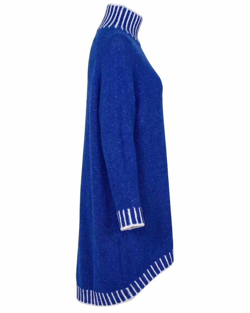 Longpullover mit Kontrastdetails in  royalblau von Made in Italy (Bild 2)