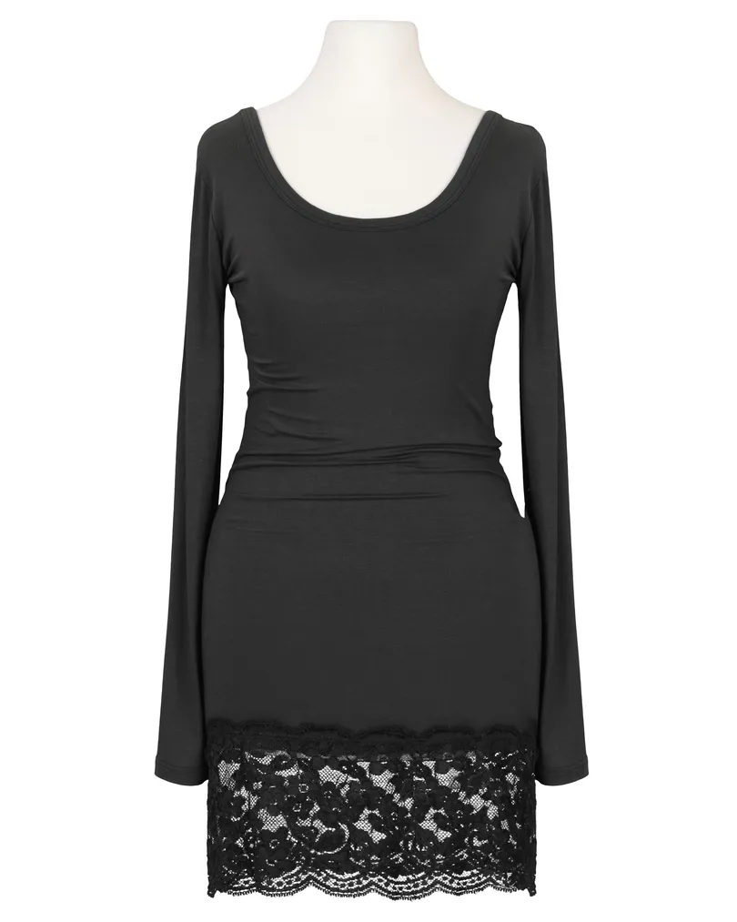 Longshirt mit Spitze in  schwarz von Italia Moda (Bild 1)