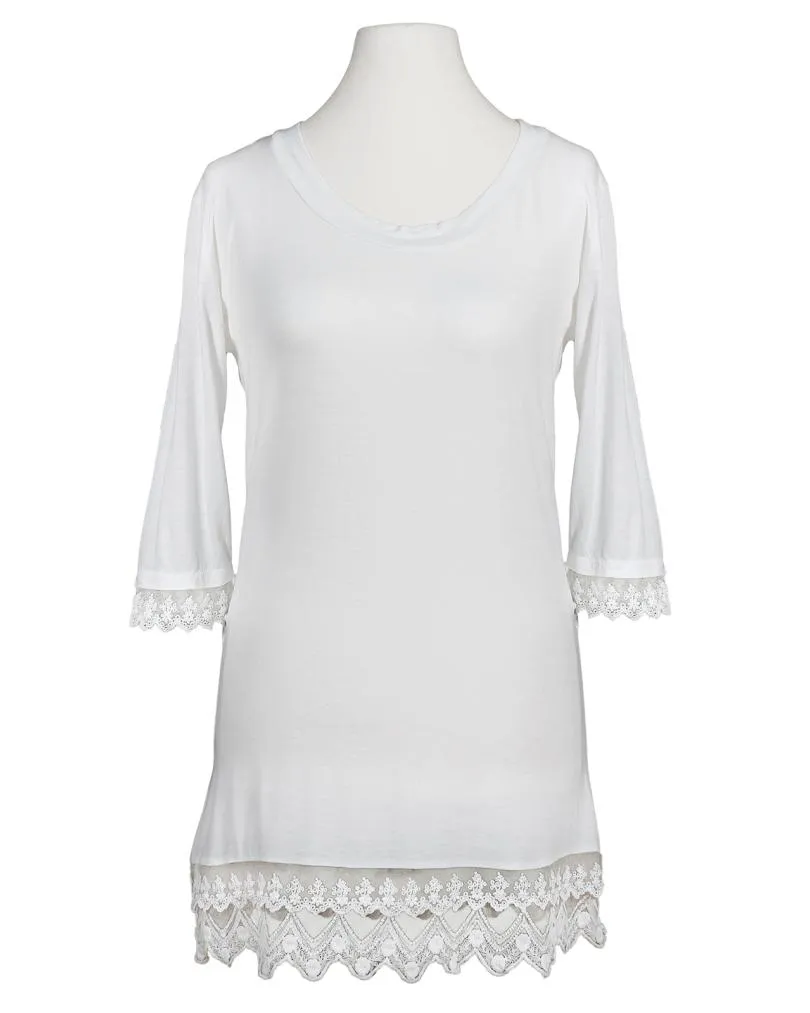 Longshirt mit Spitze in  wei� von fashion made in italy (Bild 1)