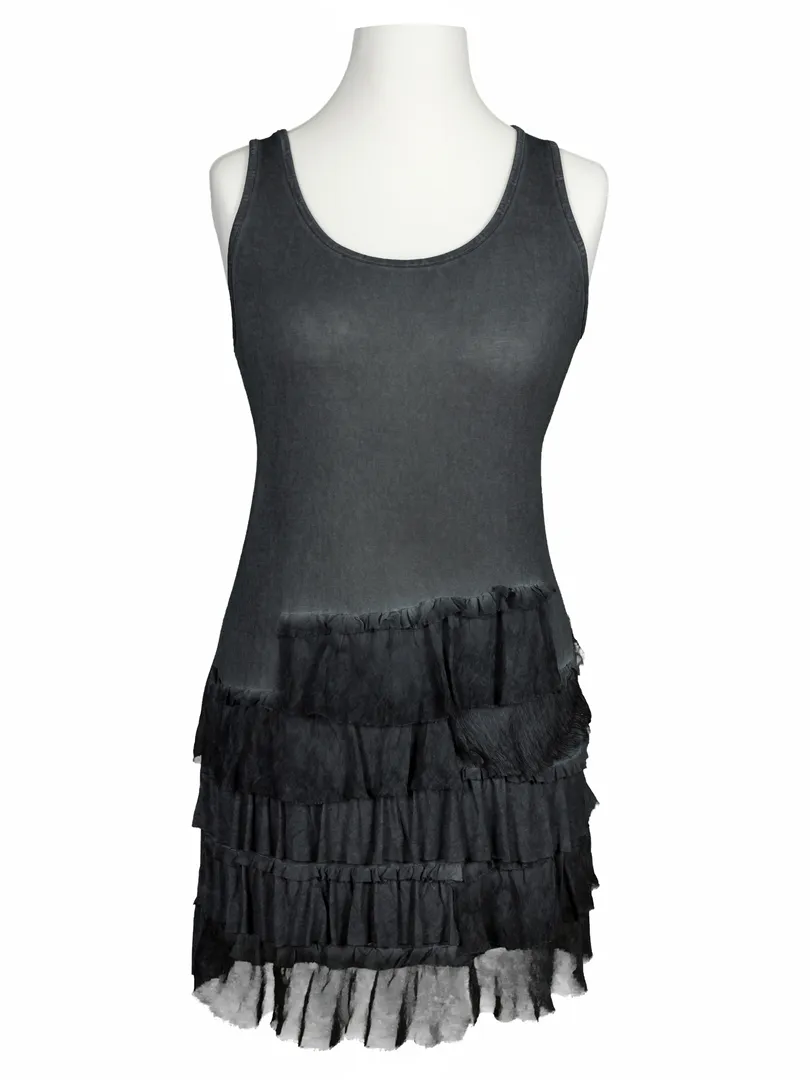 Longshirt mit Volant in  grau von H. Trend (Bild 1)