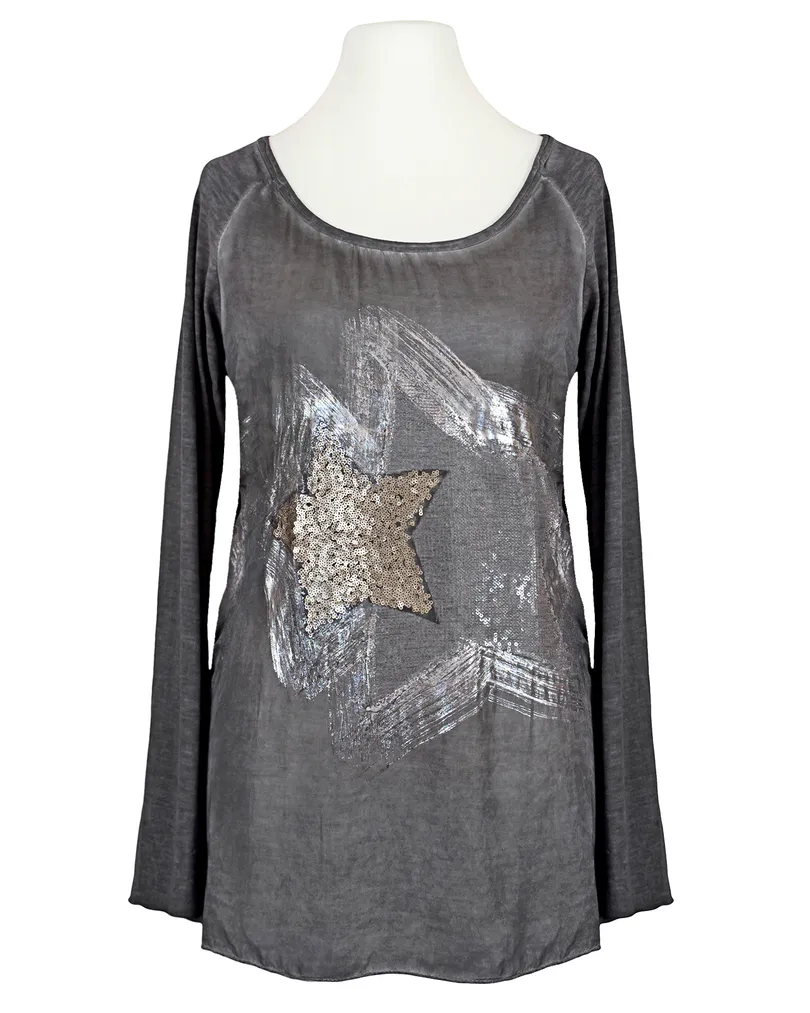 Longsleeve mit Seide in  grau von Spaziodonna (Bild 1)