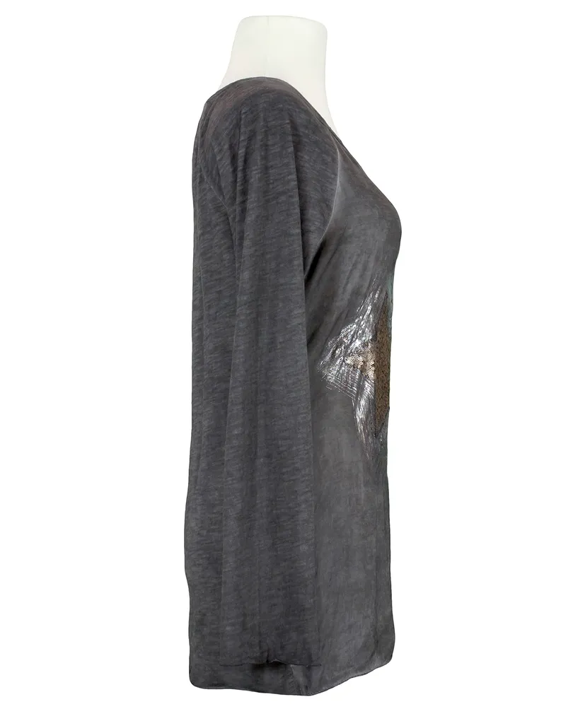 Longsleeve mit Seide in  grau von Spaziodonna (Bild 2)