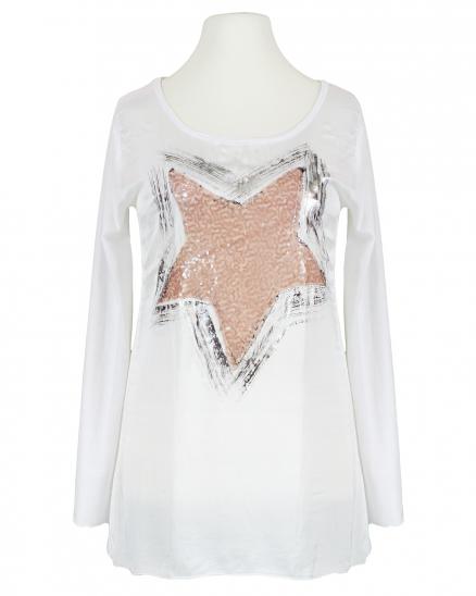Longsleeve mit Seide in weiss von Spaziodonna